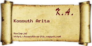 Kossuth Arita névjegykártya